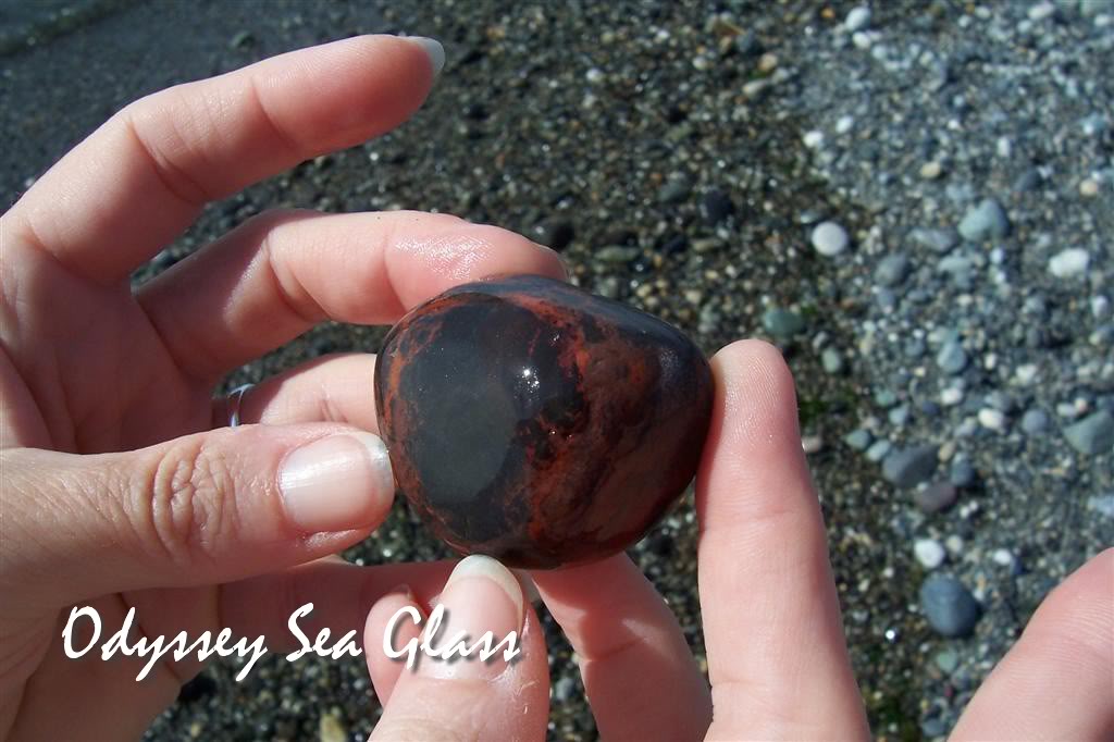 Red and Black Rock Whidbey Island Beach Summer